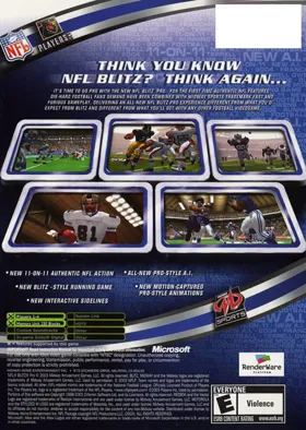 NFL Blitz Pro (USA) box cover back